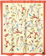 Admirez la splendeur artistique du rideau de douche Elles jouent conçu par l'artiste Agathe BB en collaboration avec le bar sportif Le Nadia pour la collection Costume de bain. Une création captivante, où l'on voit des femmes pratiquant des sports, alliant élégance et créativité pour sublimer votre salle de bains. Découvrez cette œuvre d'art fonctionnelle par Agathe BB, une pièce unique à intégrer dans votre espace de bain.