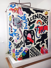 Shower curtain made by Canadian artist PONY from Québec Montreal. Amazing unique artwork for home decor