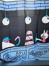 Close up from shower curtain called Le Vieux Capitaine, made in collaboration with artist Ben Tardif. Canadian artist.