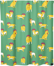 Elie Chap, illustrateur, artiste, montreal, rideau de douche, shower curtain, artist, home decor, home accent, bathroom, bathroom design, artwork, design, print, dogs, chiens