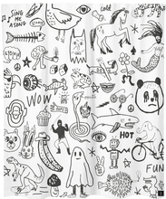 Rideau de douche noir et blanc conçu par artist québécois Francis Léveillée. Black and white unique shower curtain design made by artist Léveillée Limitée.