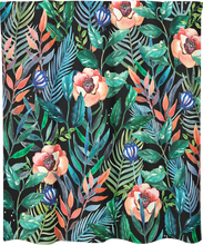 MC Marquis, Marie-Claude Marquis, illustrateur, artiste, montreal, rideau de douche, shower curtain, artist, home decor, home accent, bathroom, bathroom design, artwork, design, print, floral, tropical, handmade, costume de bain